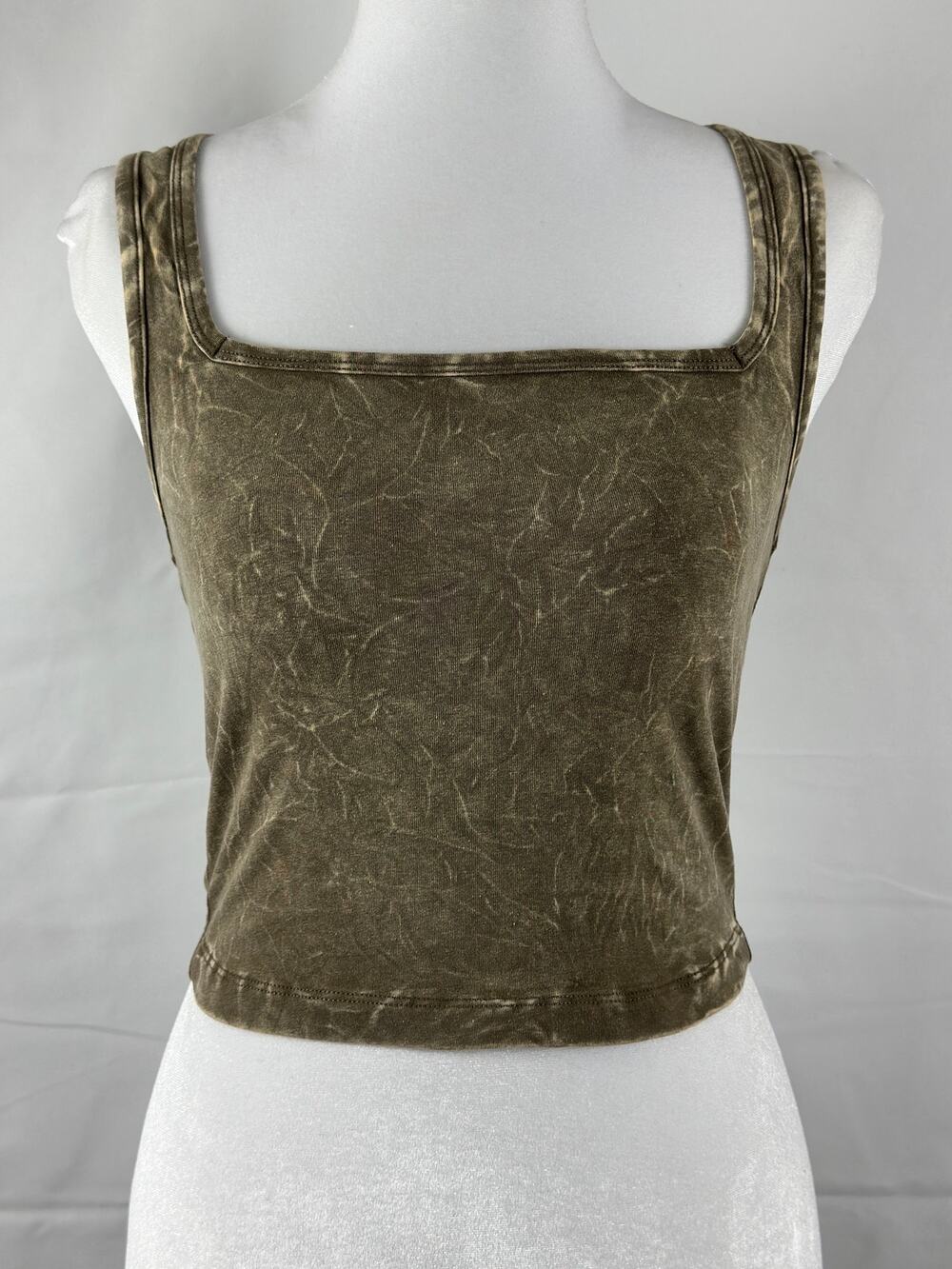 Zenana Washed Square Neck Cropped Tank Top – Size L – NWT Fall Layering BTS